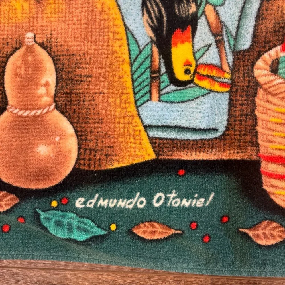 Colorful Edmundo Otoniel Rural Towel Art Farming Scene Cotton Hilasal VTG‎